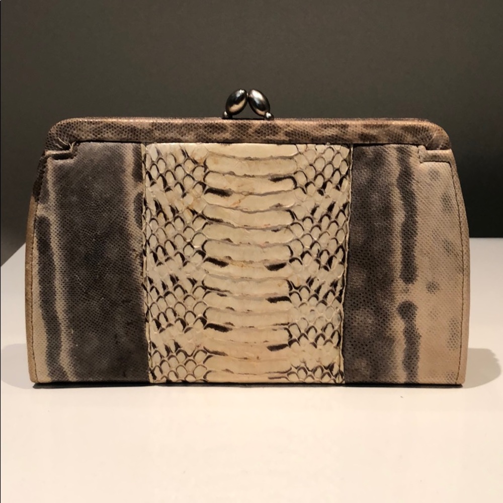 Genuine Snake skin clutch with chain